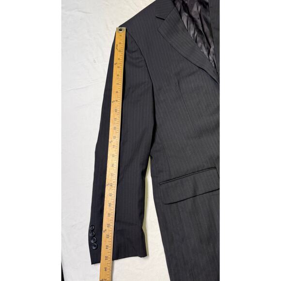 Joseph & Feiss wool suit Dark Charcoal Multi Pinstripe  Mens Size 40 long NWT - Picture 7 of 15